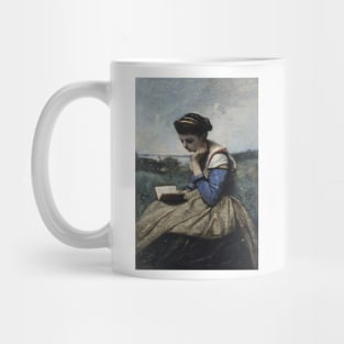 A Woman Reading by Jean-Baptiste-Camille Corot Mug